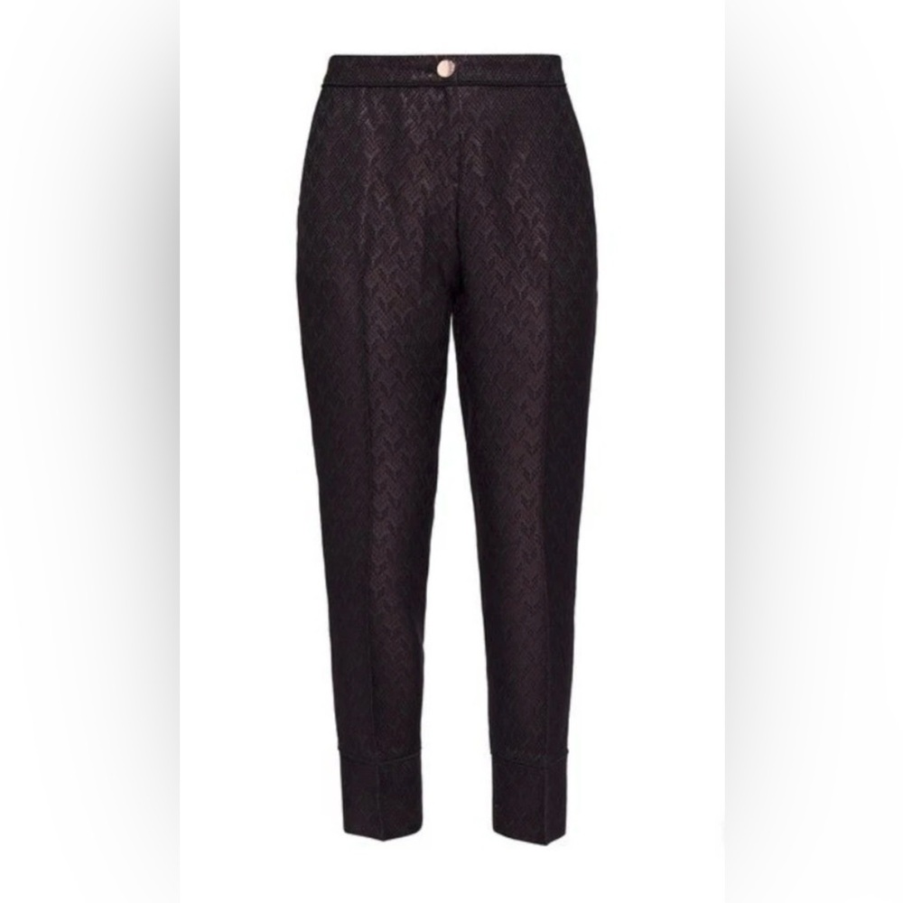 Ted Baker Pants Jacquard Piping Suit Trousers Grape Maroon Size US 6